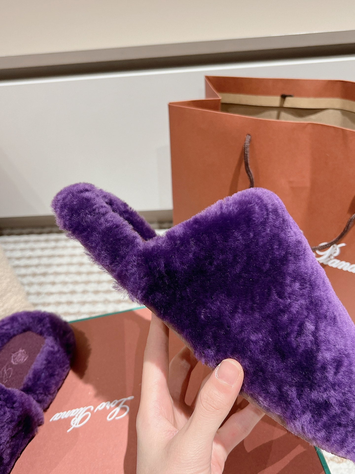 LP NATURAL WINTERCOZY WOOL VIOLET SLIPPERS - 35