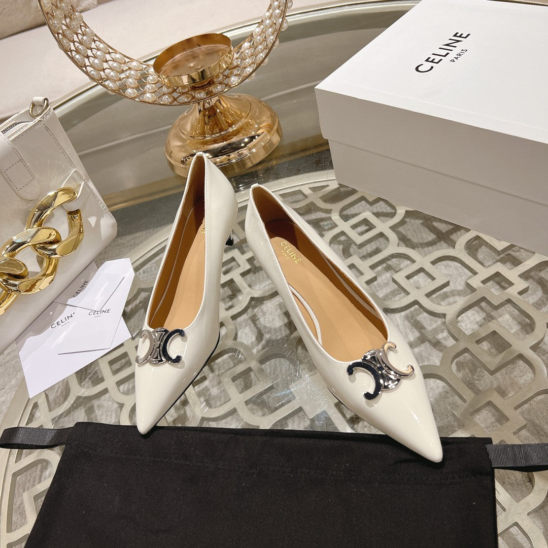 HIGH-HEELS 5 CM IN WHITE CALFSKIN - 34