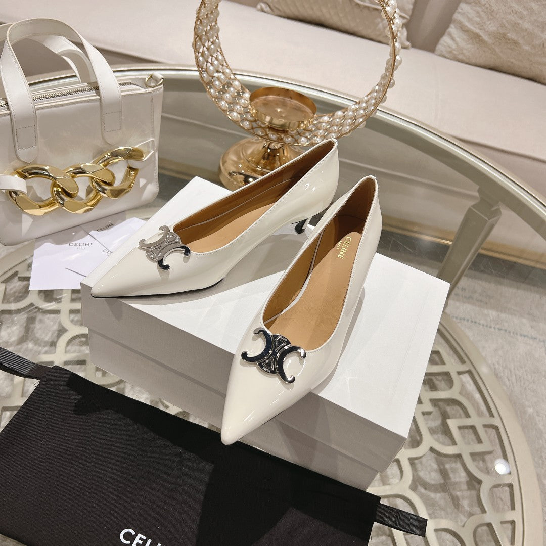 HIGH-HEELS 5 CM IN WHITE CALFSKIN - 34