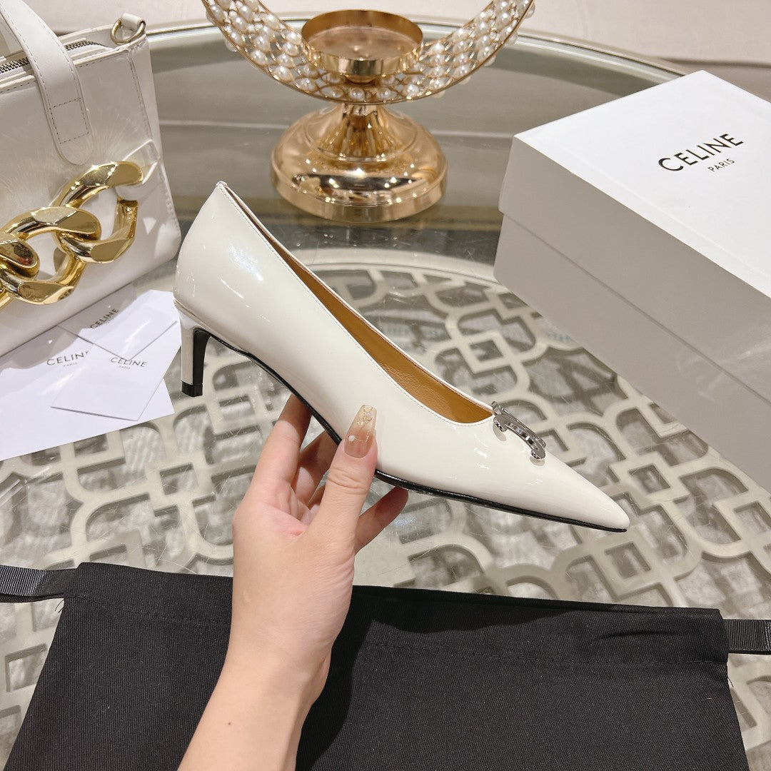 HIGH-HEELS 5 CM IN WHITE CALFSKIN - 34