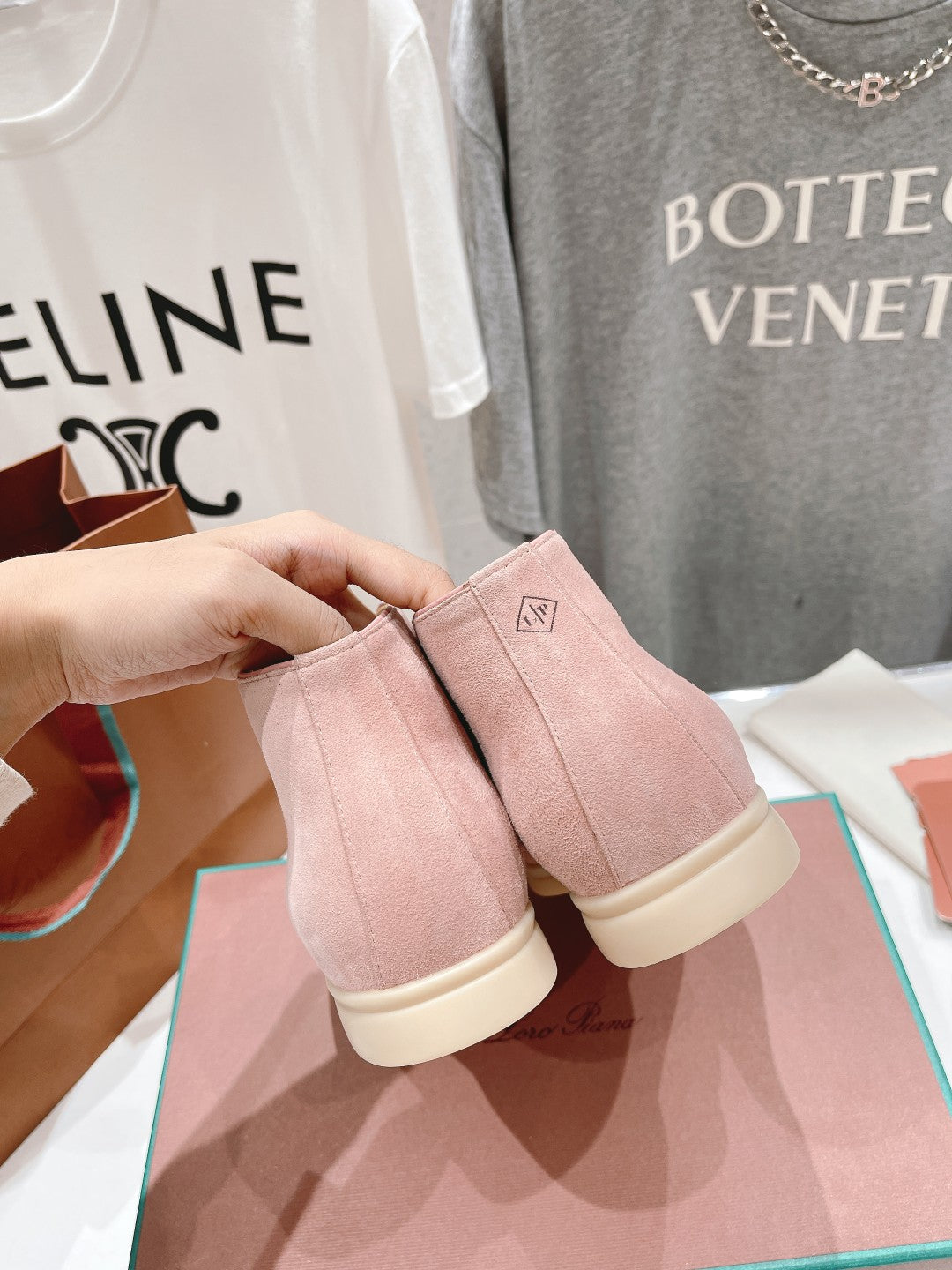 LP HIGH TOP OPEN WALK LOAFERS PASTEL PINK SUEDE - 35