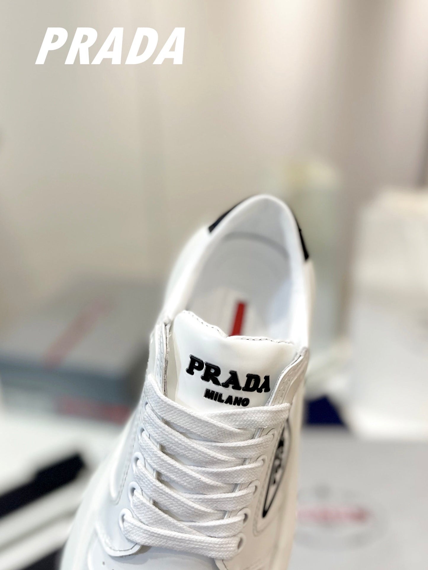 PRA DOWNTOWN THICK-SOLE SNEAKERS WHITE CALFSKIN - 34