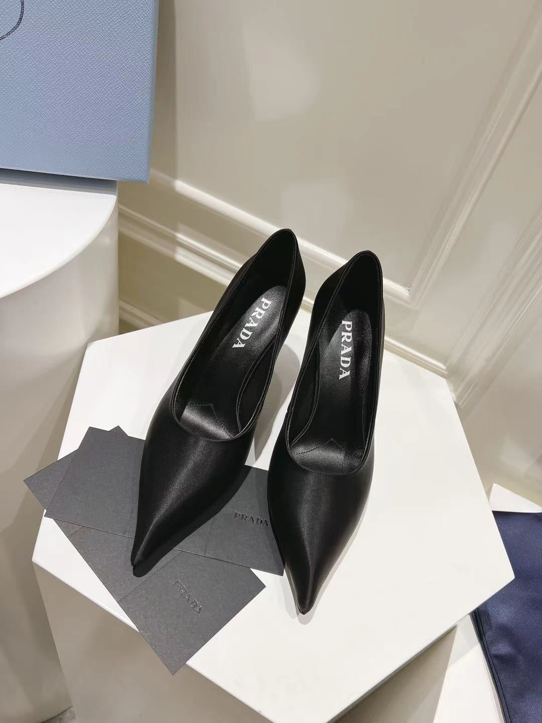 PRA BASIC HIGH-HEELED BLACK SATIN - 34