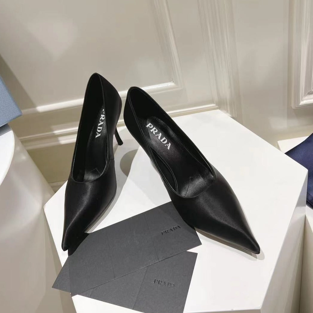 PRA BASIC HIGH-HEELED BLACK SATIN - 34