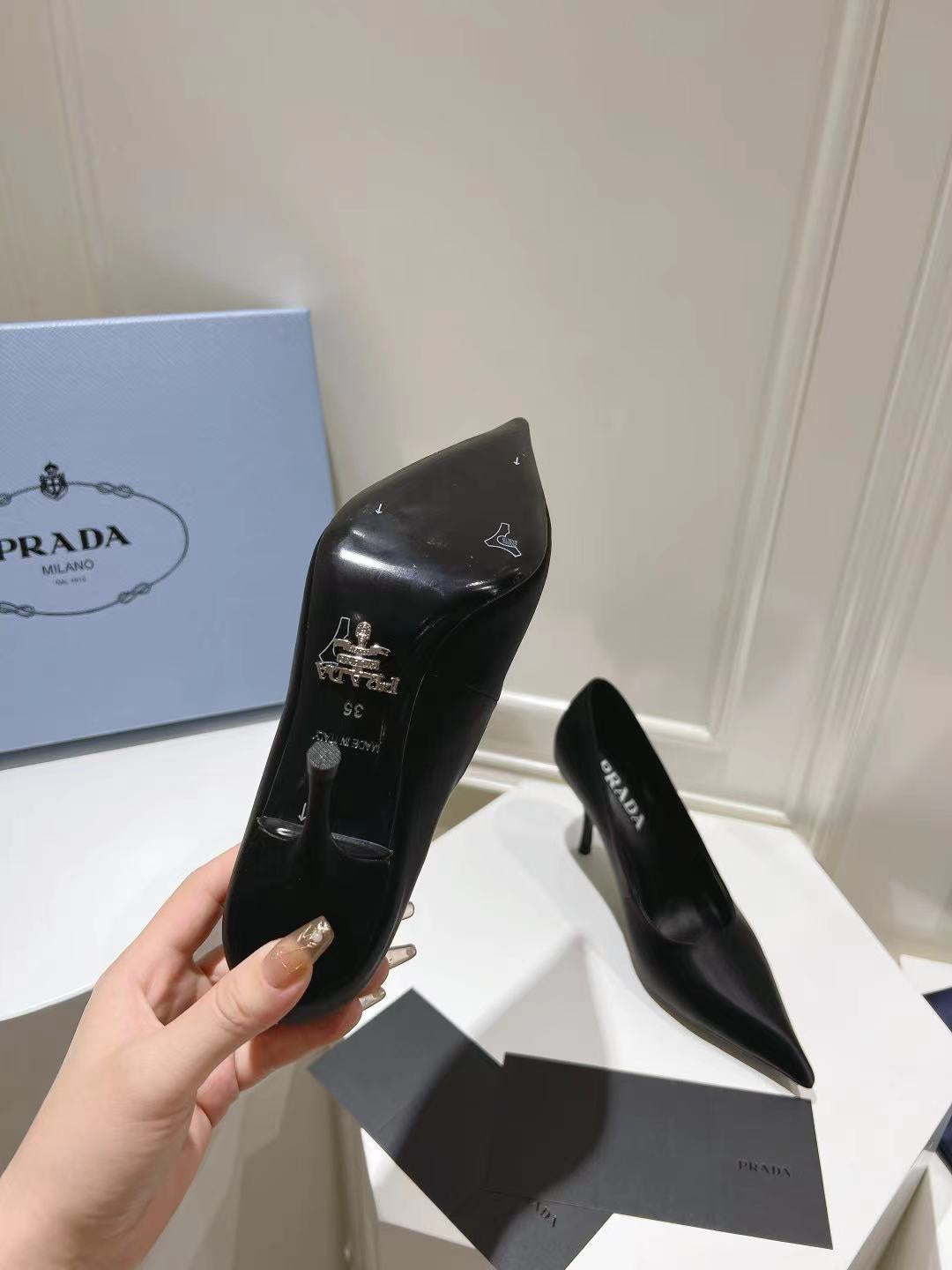 PRA BASIC HIGH-HEELED BLACK SATIN - 34
