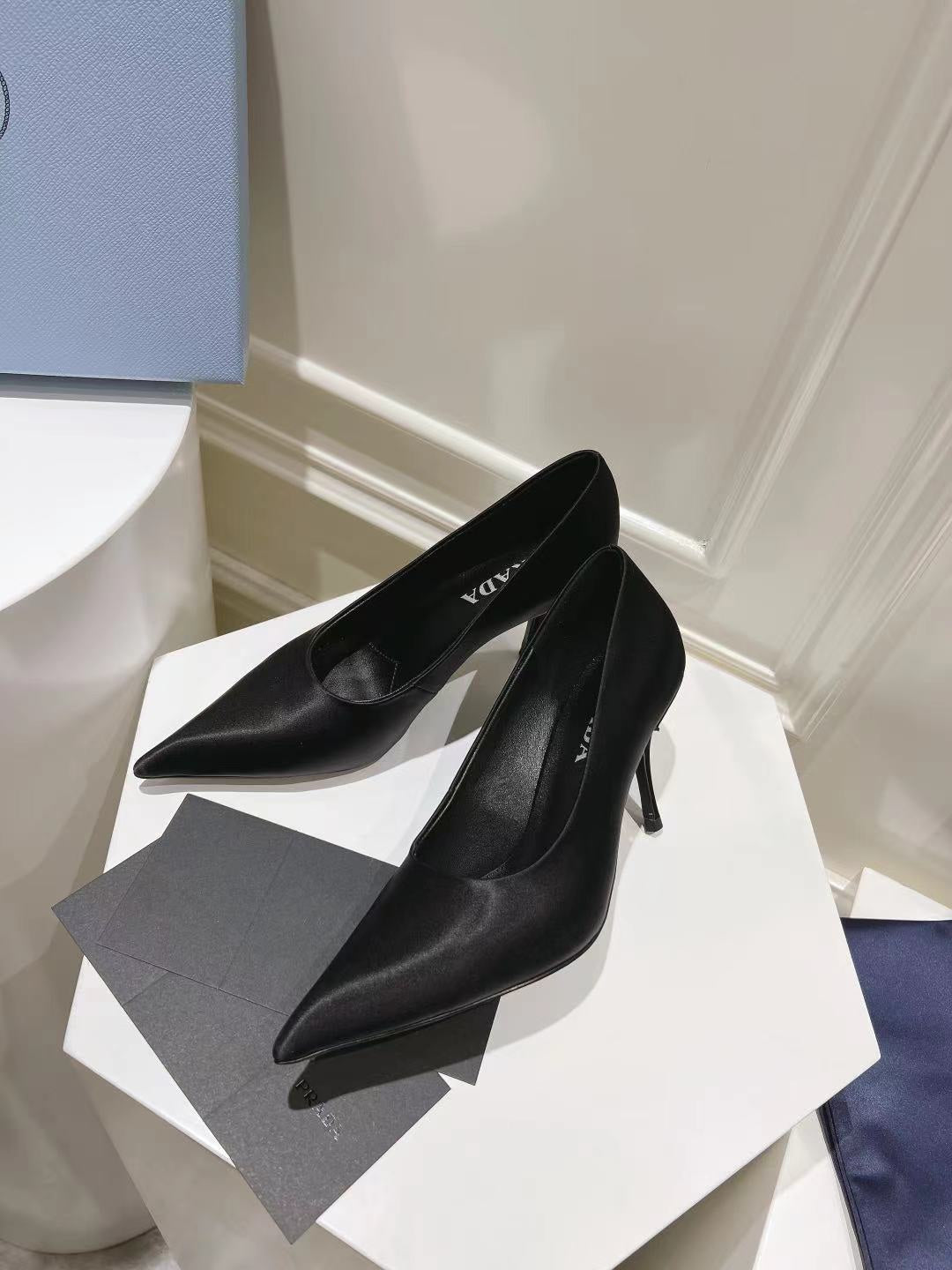 PRA BASIC HIGH-HEELED BLACK SATIN - 34