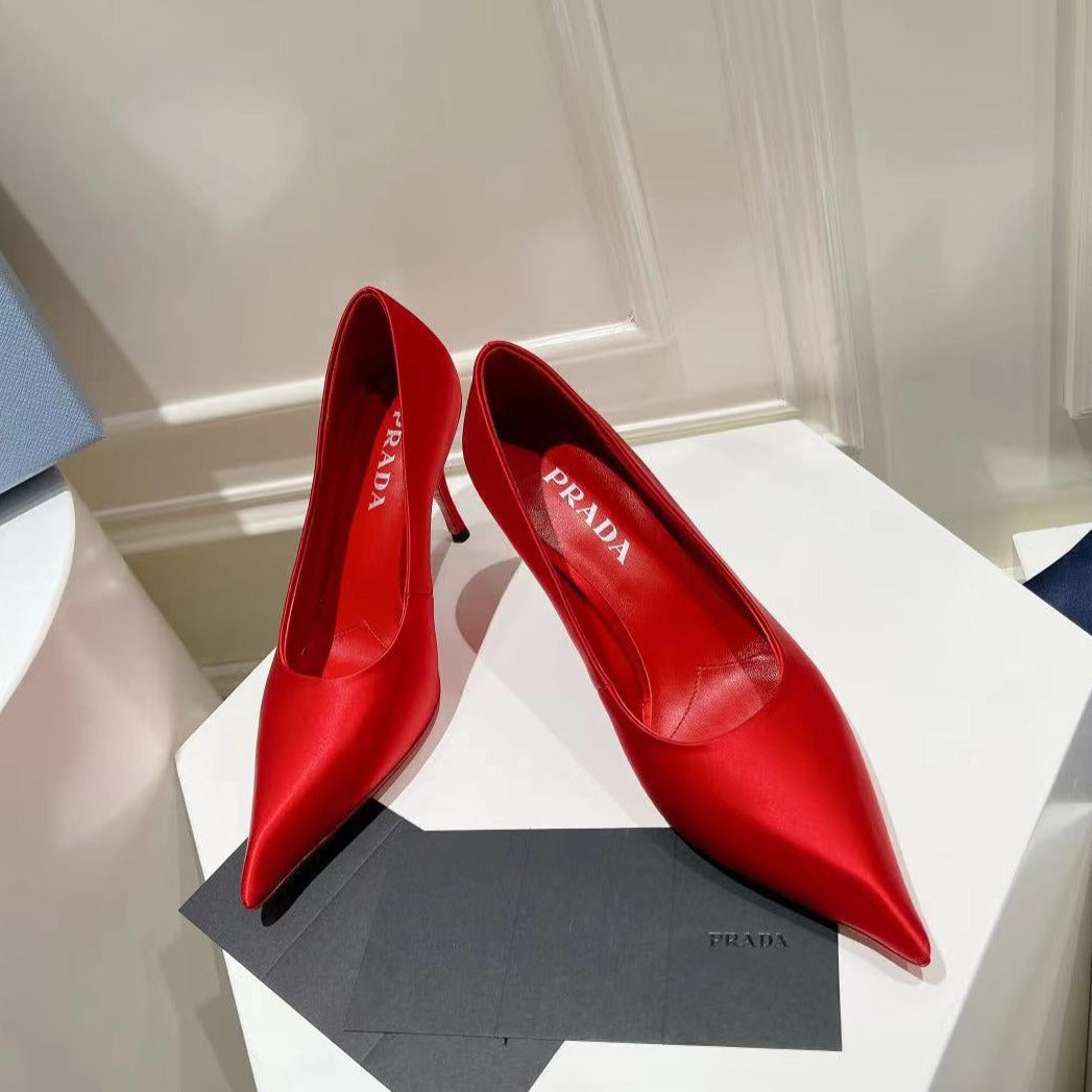 PRA BASIC HIGH-HEELED CRIMSON SATIN - 34
