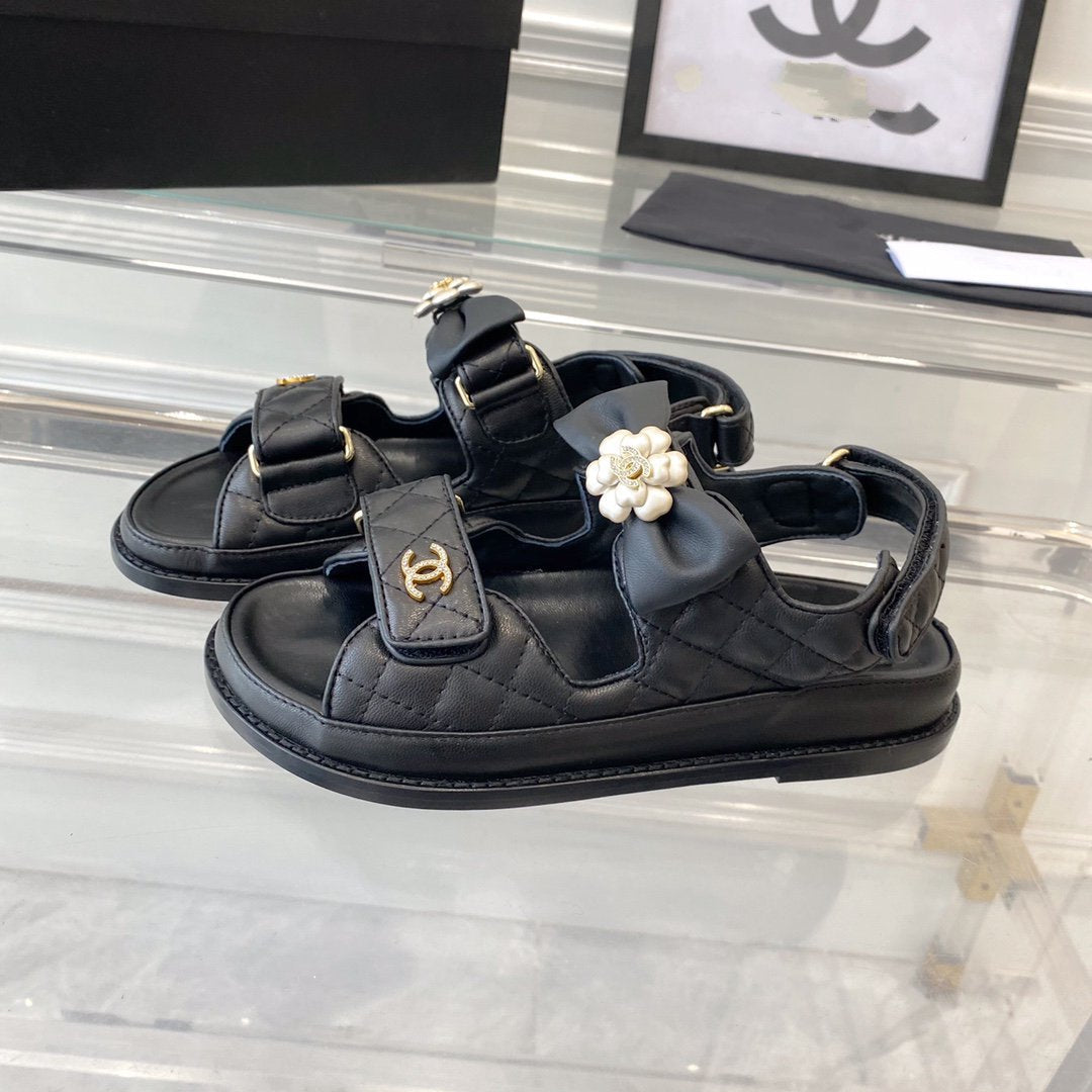 cc dad sandals black lambskin - 35