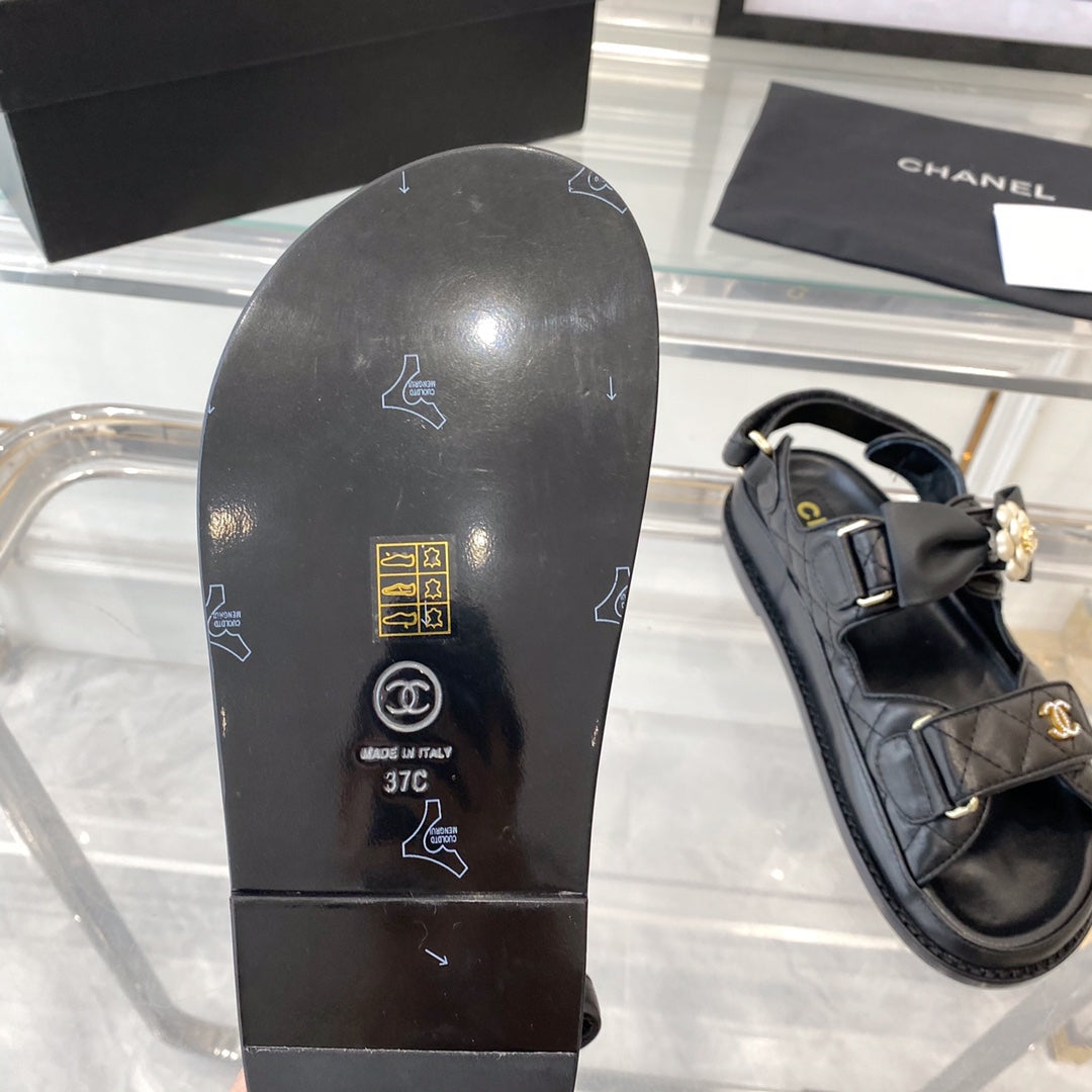 cc dad sandals black lambskin - 35
