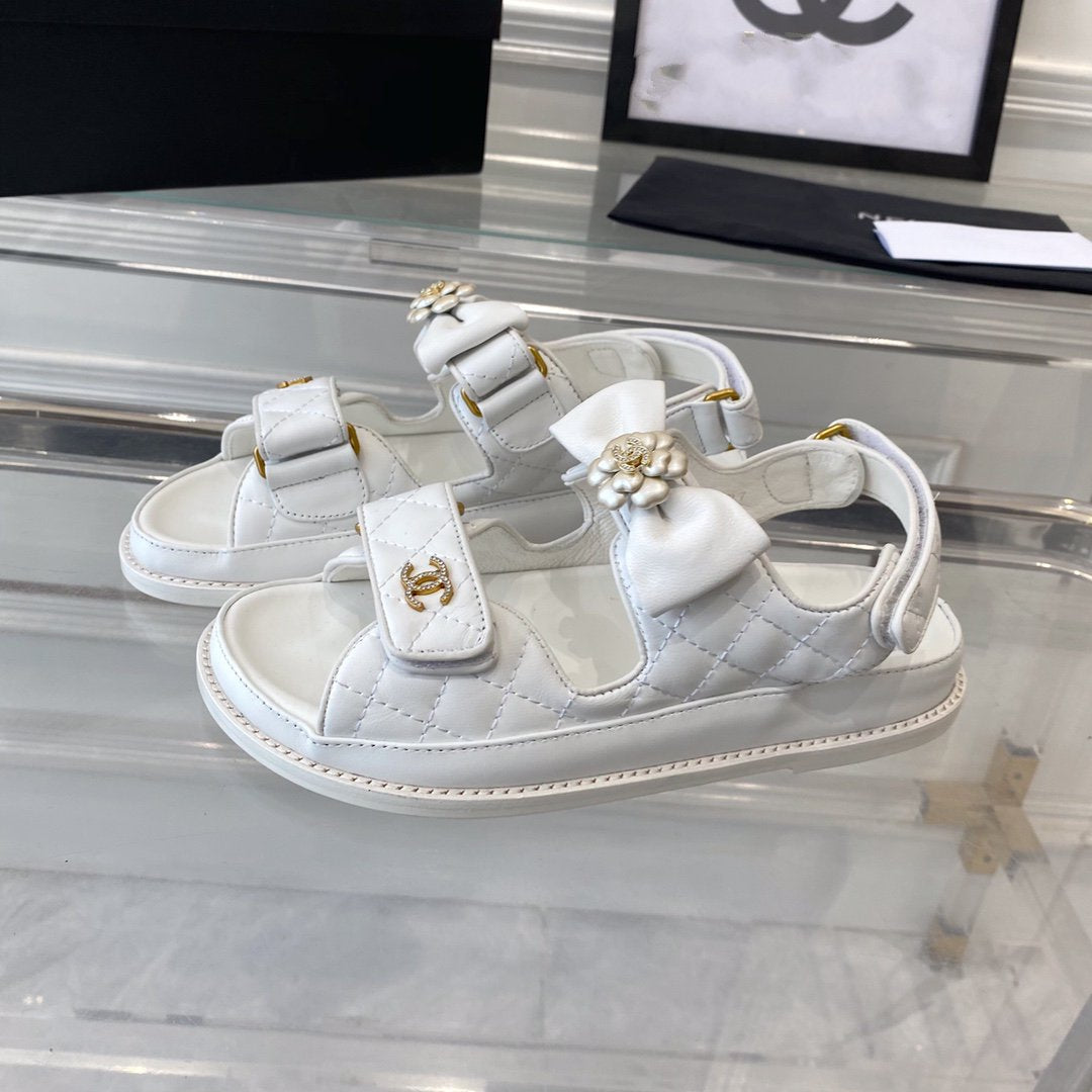 cc dad sandals white lambskin - 35