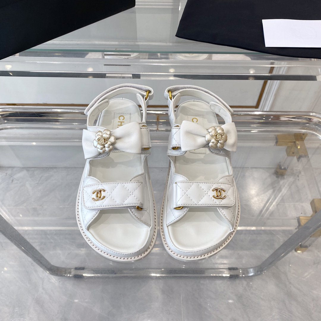 cc dad sandals white lambskin - 35