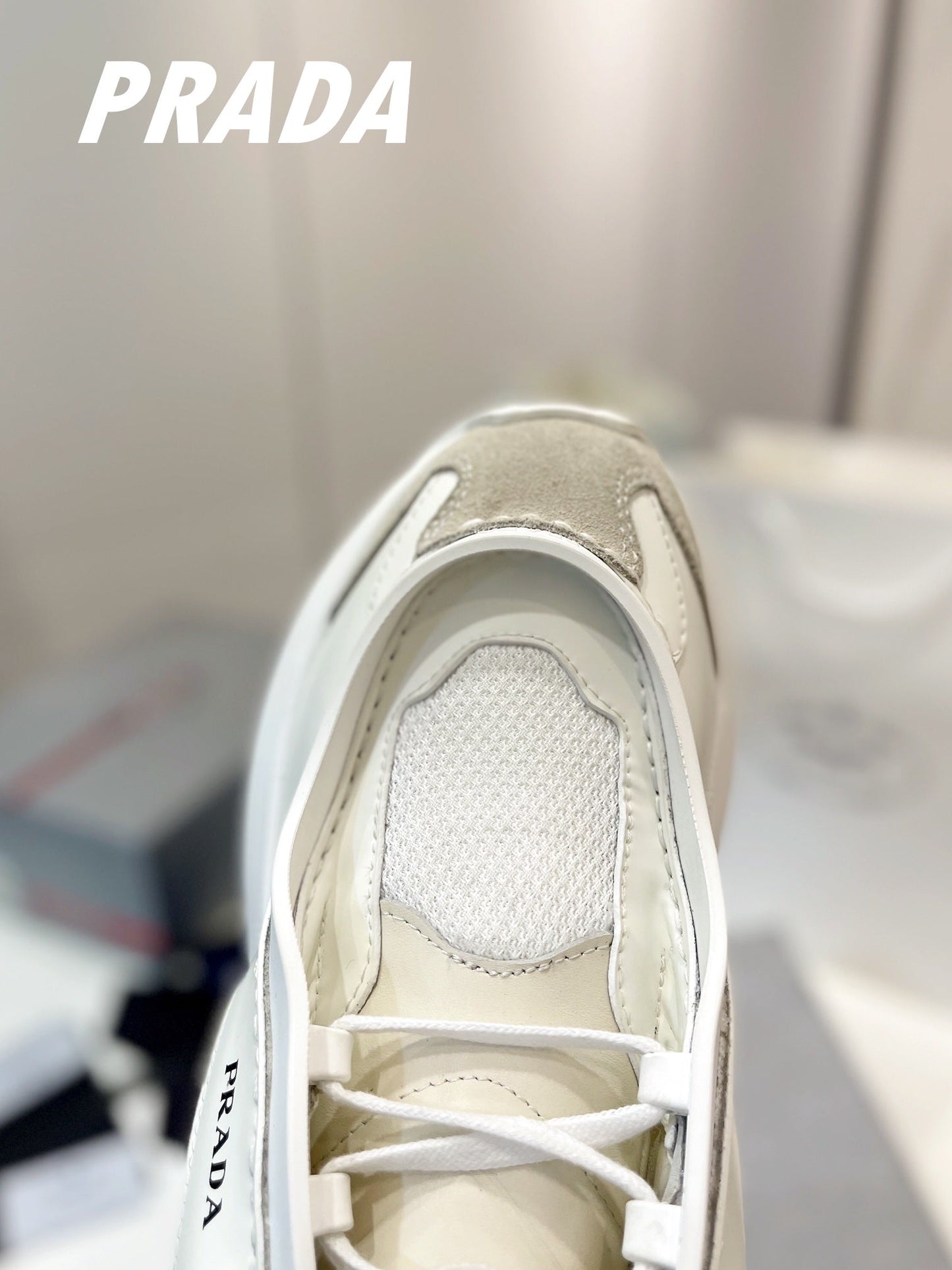 PRA SYSTEME BRUSHED SNEAKERS WHITE CALFSKIN - 34