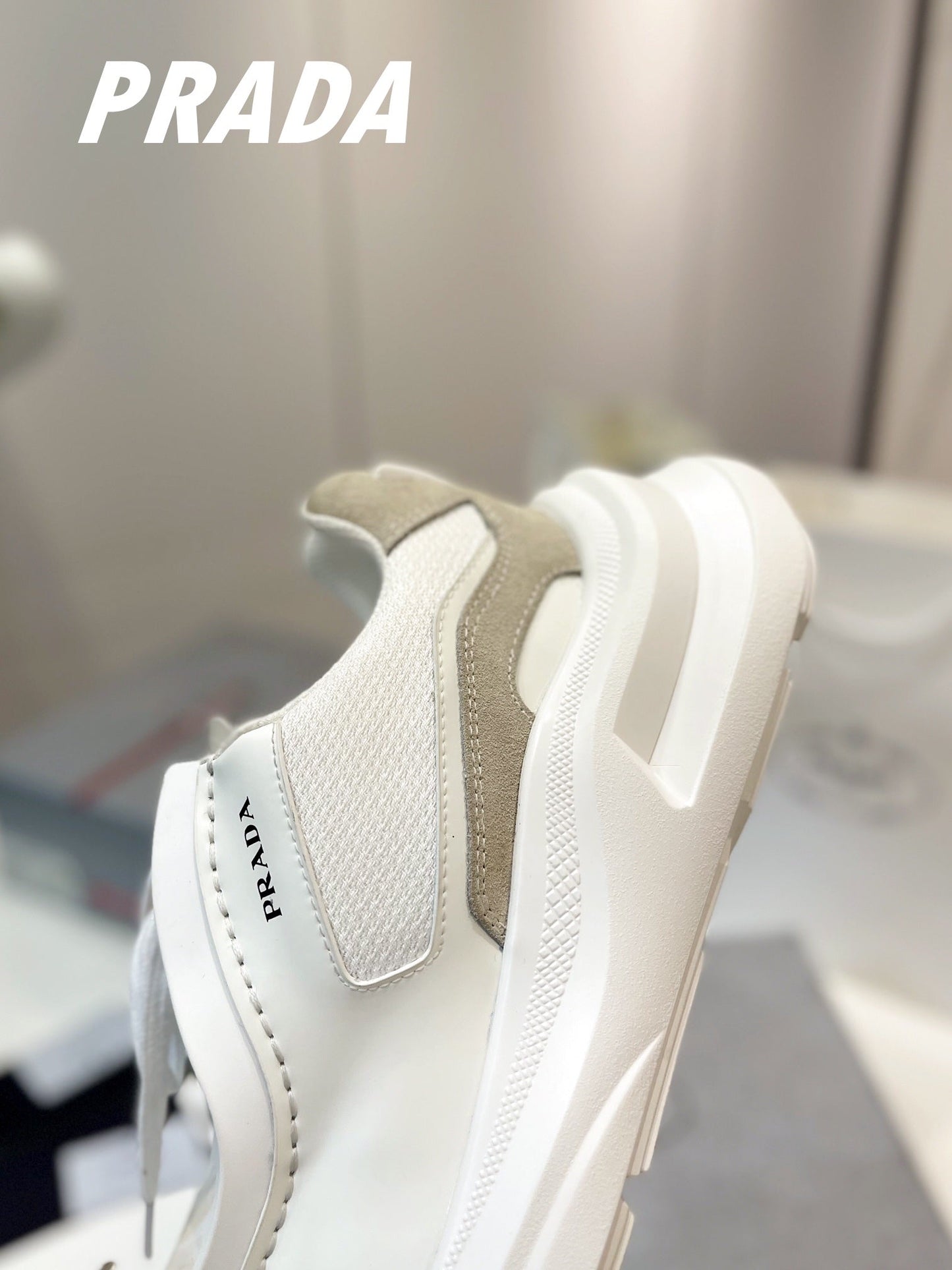 PRA SYSTEME BRUSHED SNEAKERS WHITE CALFSKIN - 34