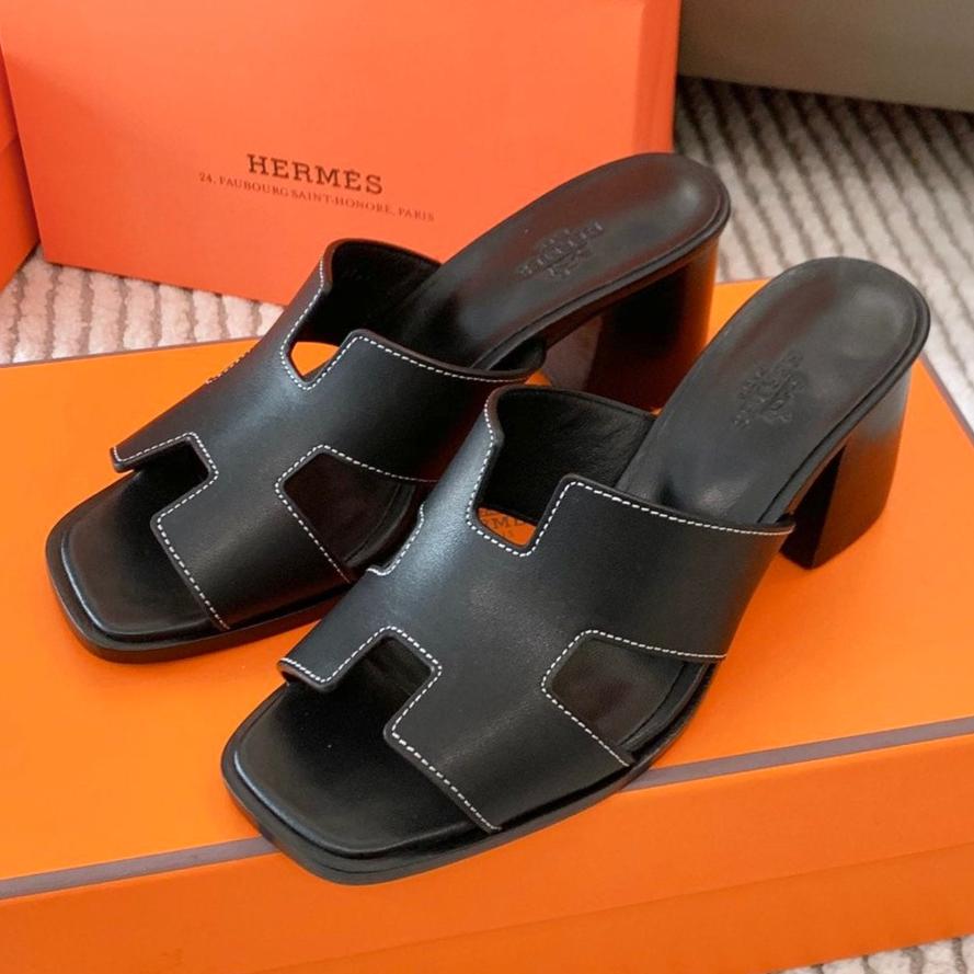 HELIA 60 SANDAL IN BLACK CALFSKIN - 35