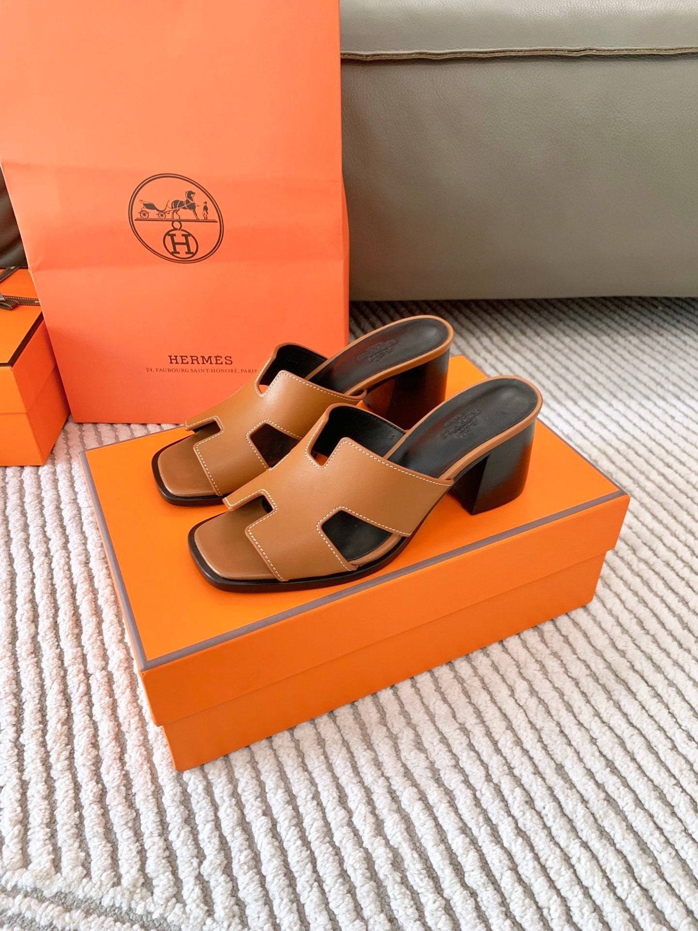 HELIA 60 SANDAL IN BRONZE BROWN CALFSKIN - 35