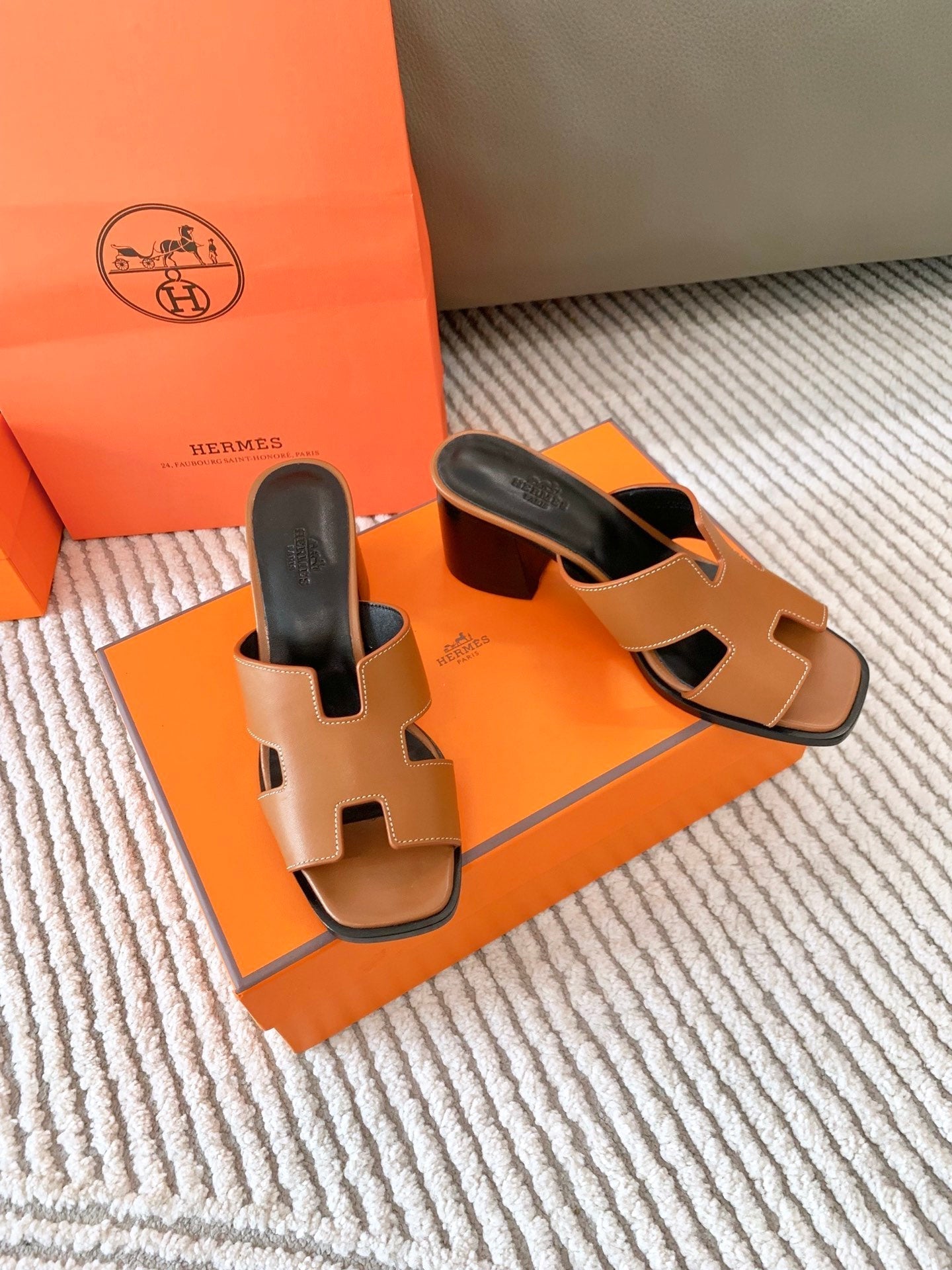 HELIA 60 SANDAL IN BRONZE BROWN CALFSKIN - 35