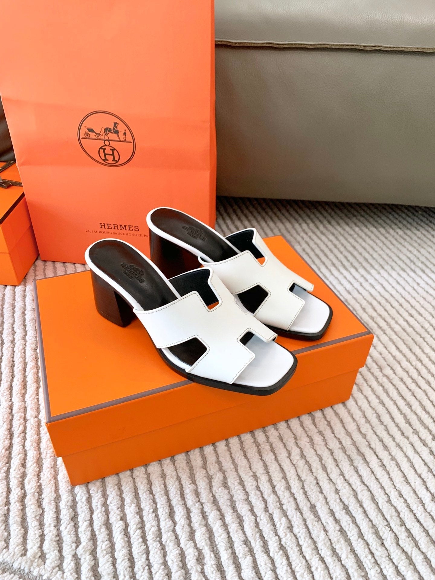 HELIA 60 SANDAL IN WHITE CALFSKIN - 35