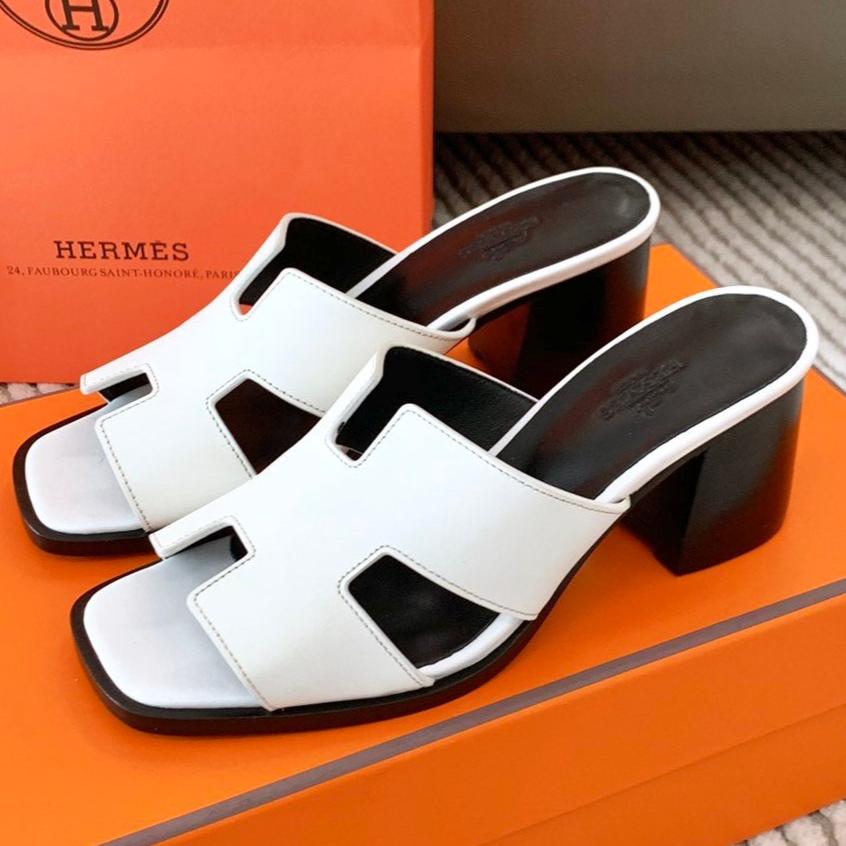 HELIA 60 SANDAL IN WHITE CALFSKIN - 35