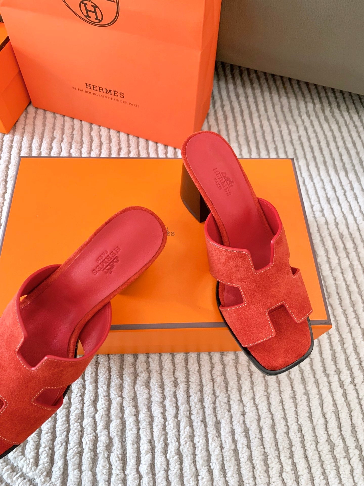 HELIA 60 SANDAL IN CHERRY RED SUEDE - 35
