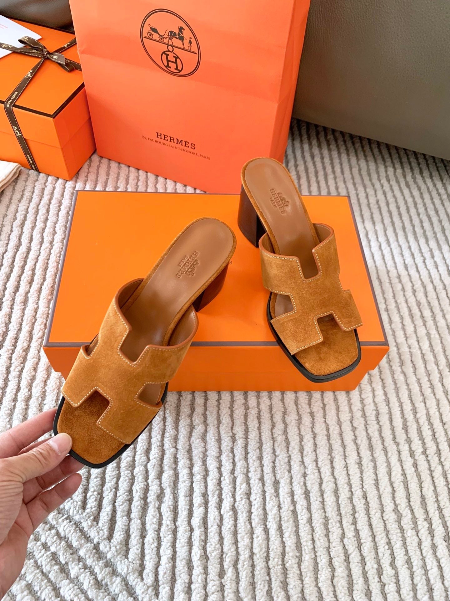 HELIA 60 SANDAL IN BRONZE BROWN SUEDE - 35