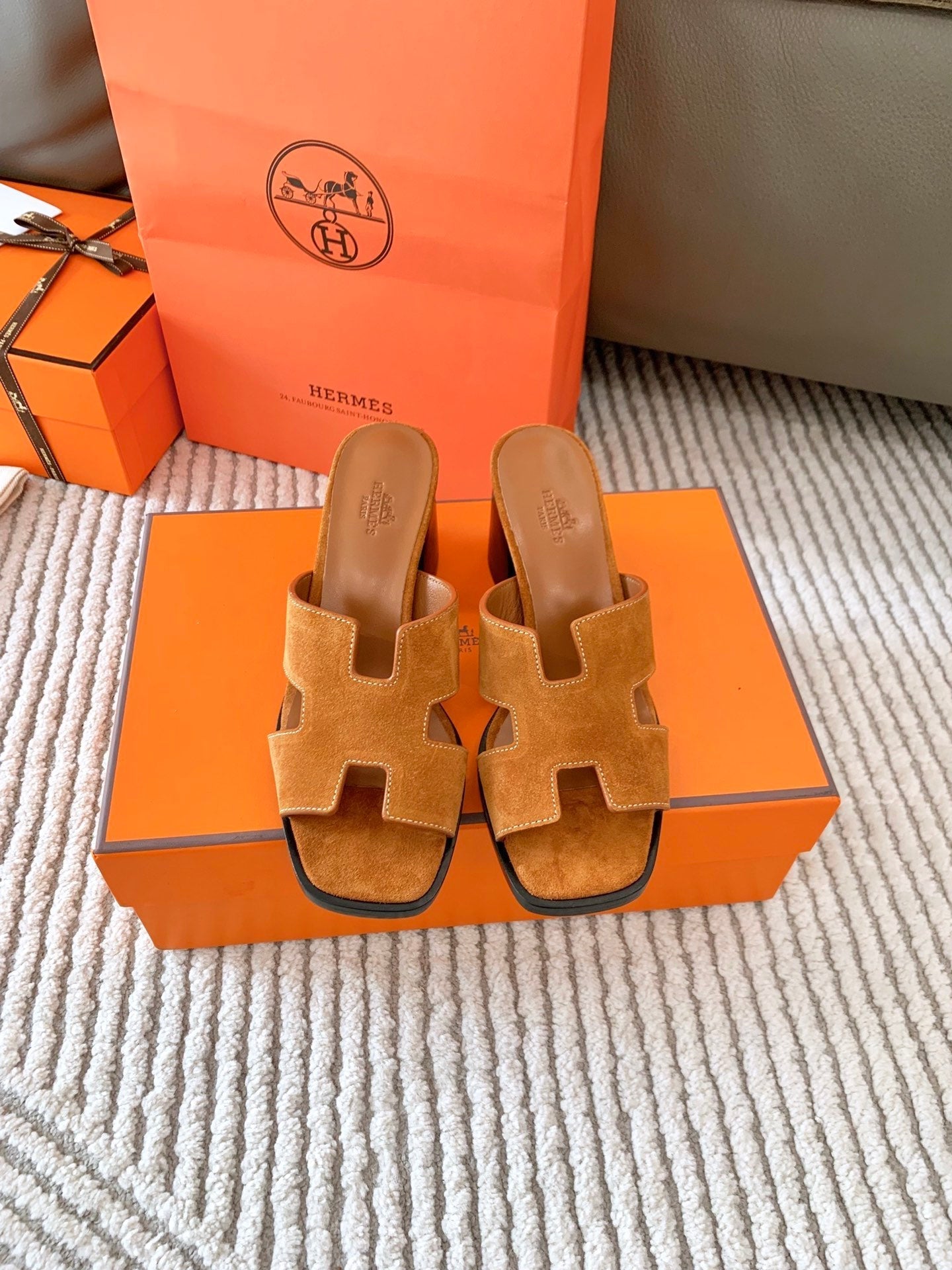 HELIA 60 SANDAL IN BRONZE BROWN SUEDE - 35