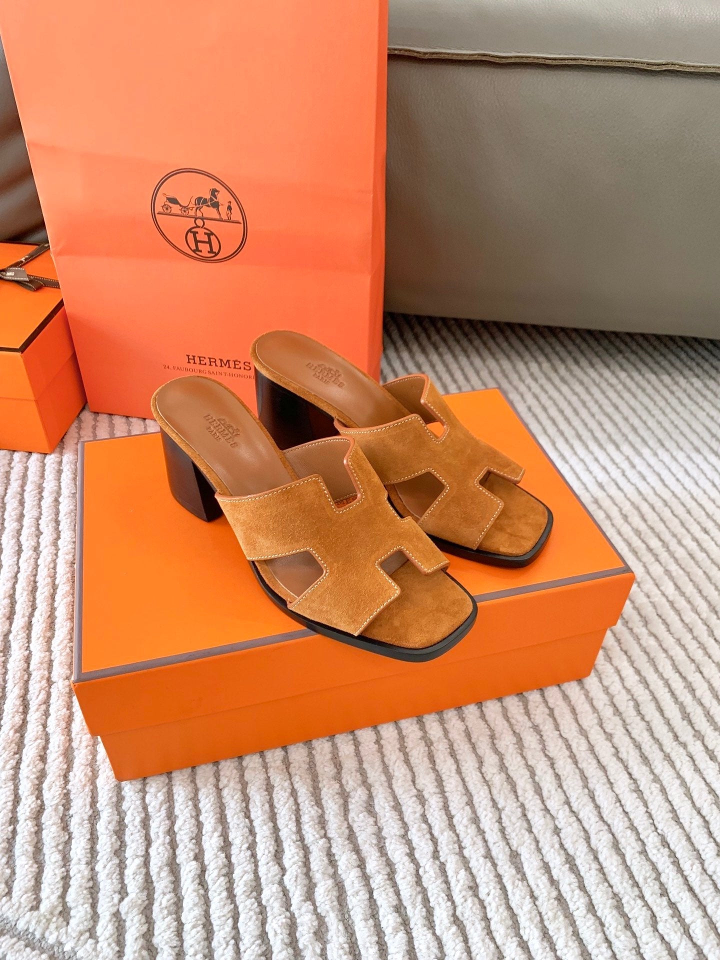 HELIA 60 SANDAL IN BRONZE BROWN SUEDE - 35