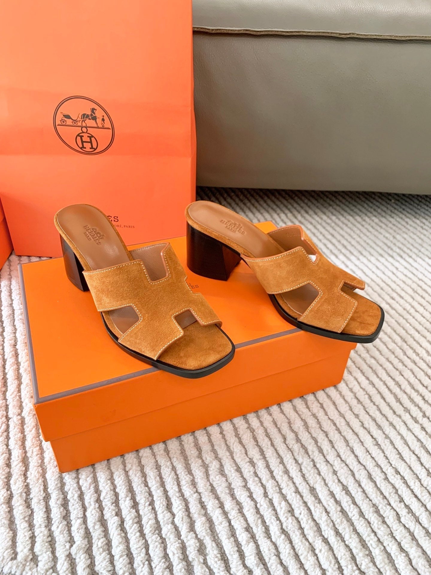 HELIA 60 SANDAL IN BRONZE BROWN SUEDE - 35