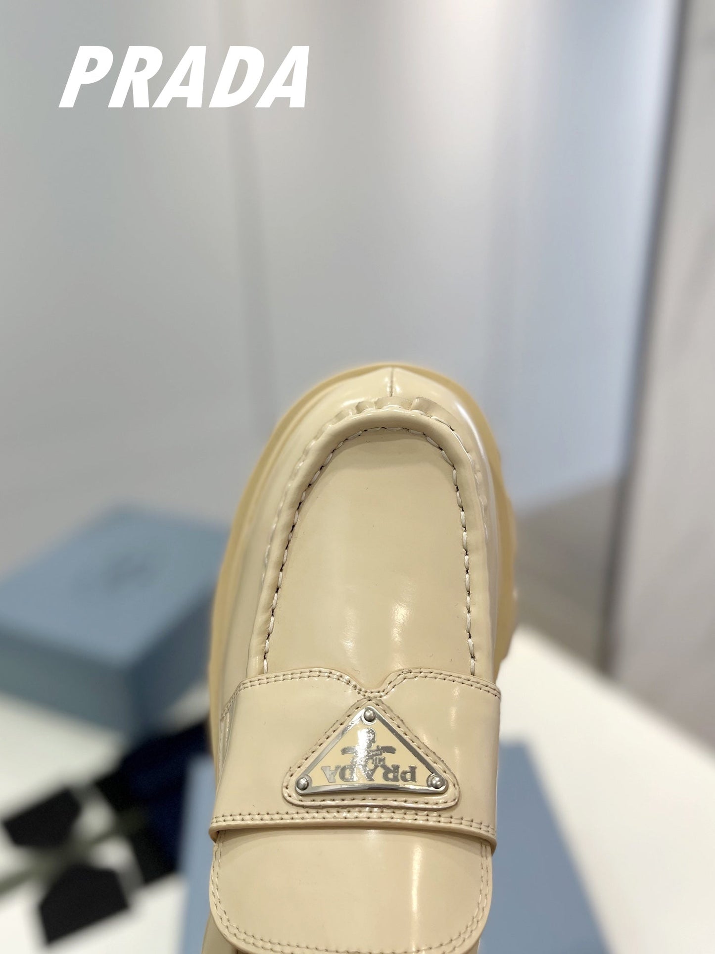 PRA BRUSHED LEATHER MONOLITH LOAFERS BEIGE - 34
