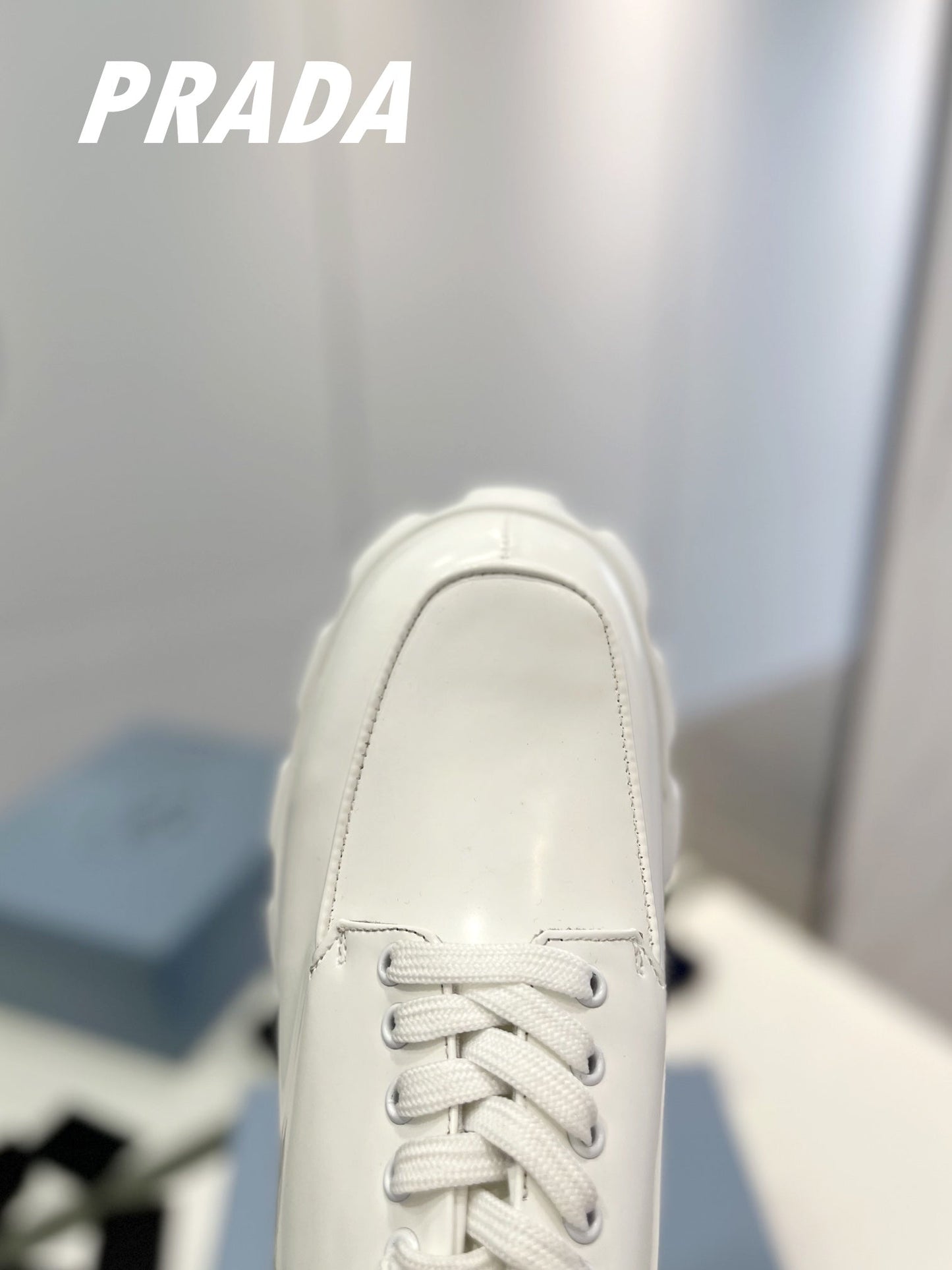 PRA BRUSHED LEATHER MONOLITH LACE-UP LOAFERS WHITE - 35