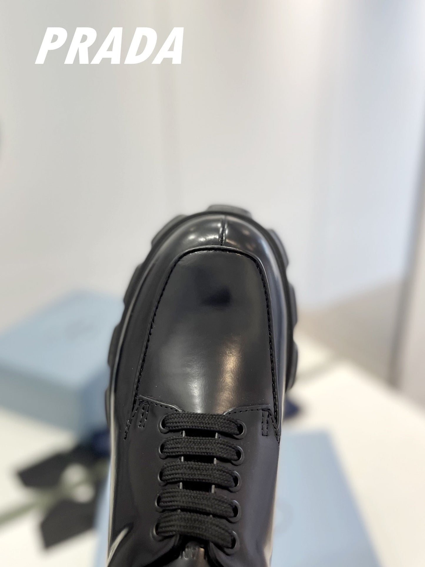 PRA BRUSHED LEATHER MONOLITH LACE-UP LOAFERS BLACK - 35