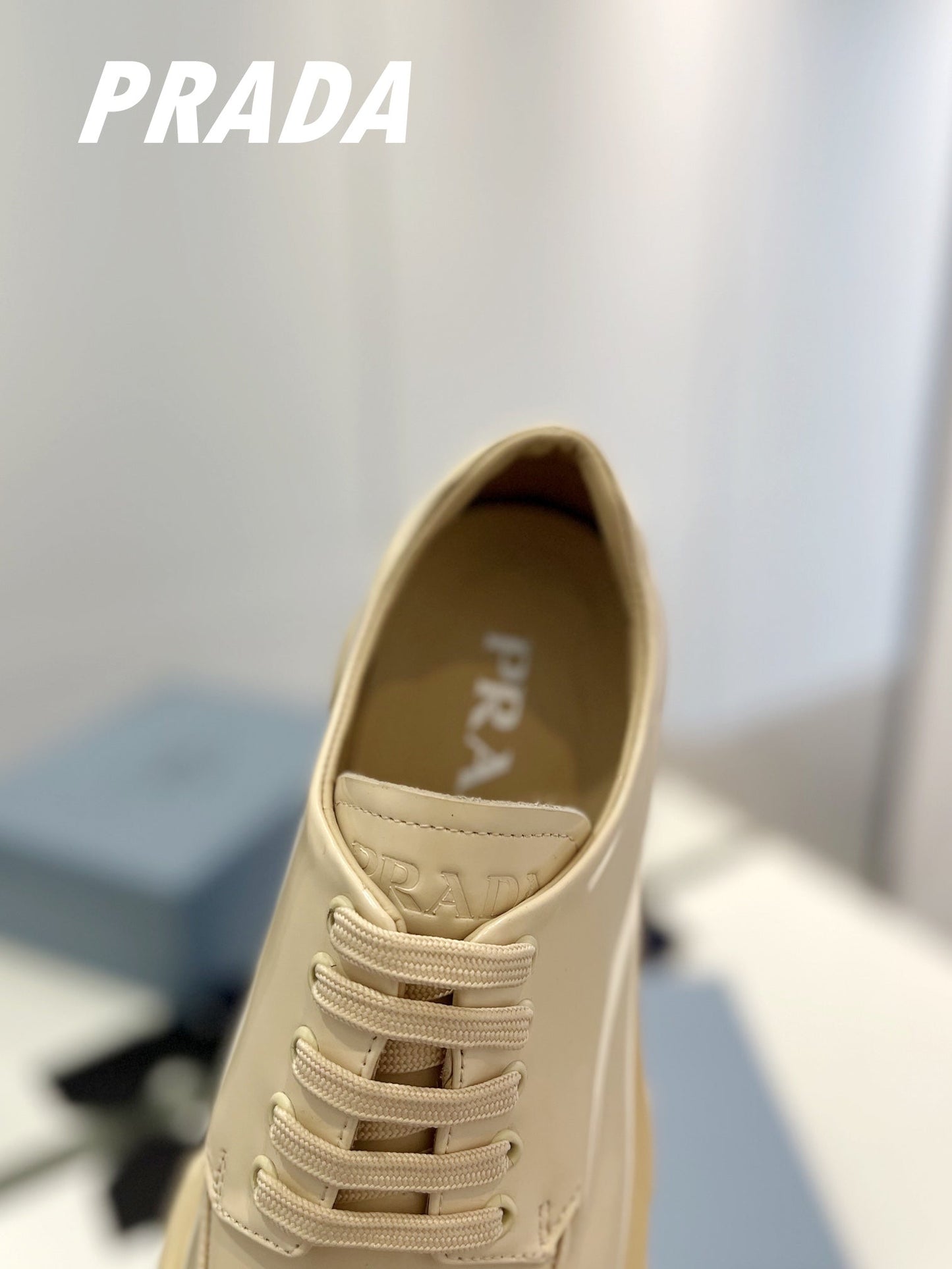PRA BRUSHED LEATHER MONOLITH LACE-UP LOAFERS BEIGE - 35