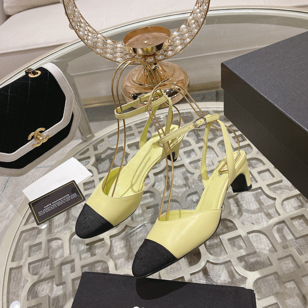 high slingbacks lime lambskin grosgrain - 35