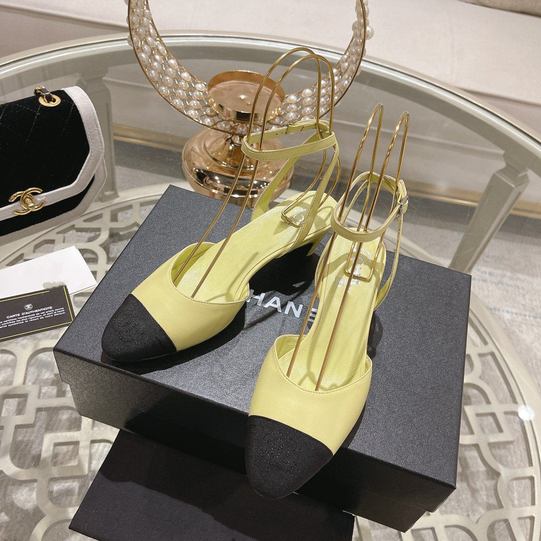 high slingbacks lime lambskin grosgrain - 35