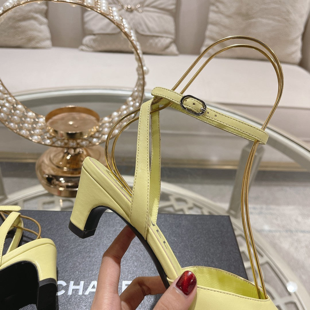 high slingbacks lime lambskin grosgrain - 35