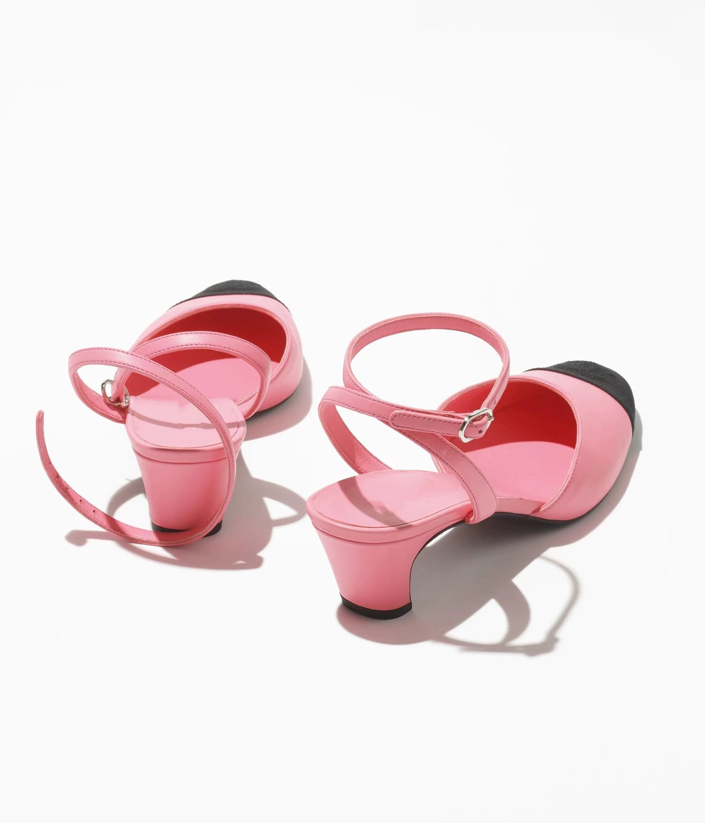 high slingbacks pink black grosgrain - 35