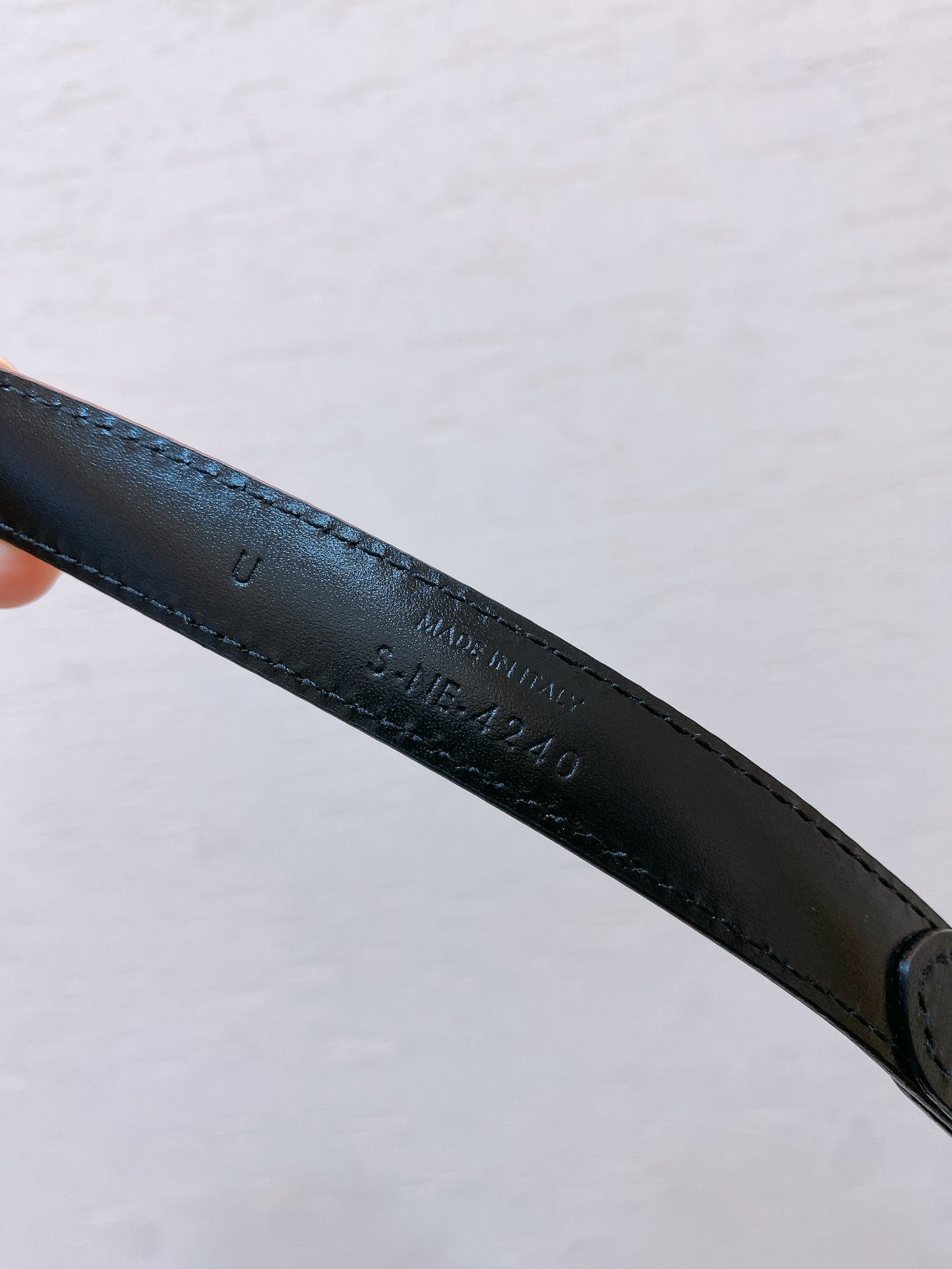 Hook & Loop 20mm TRIOMPHE Logo Square Adjustable Belt Black Calfskin Ghw - 30