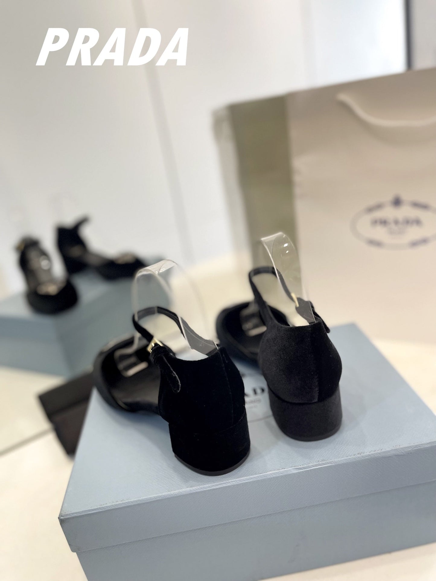 Pra Slingback 40 Square Sole Black Velvet - 35