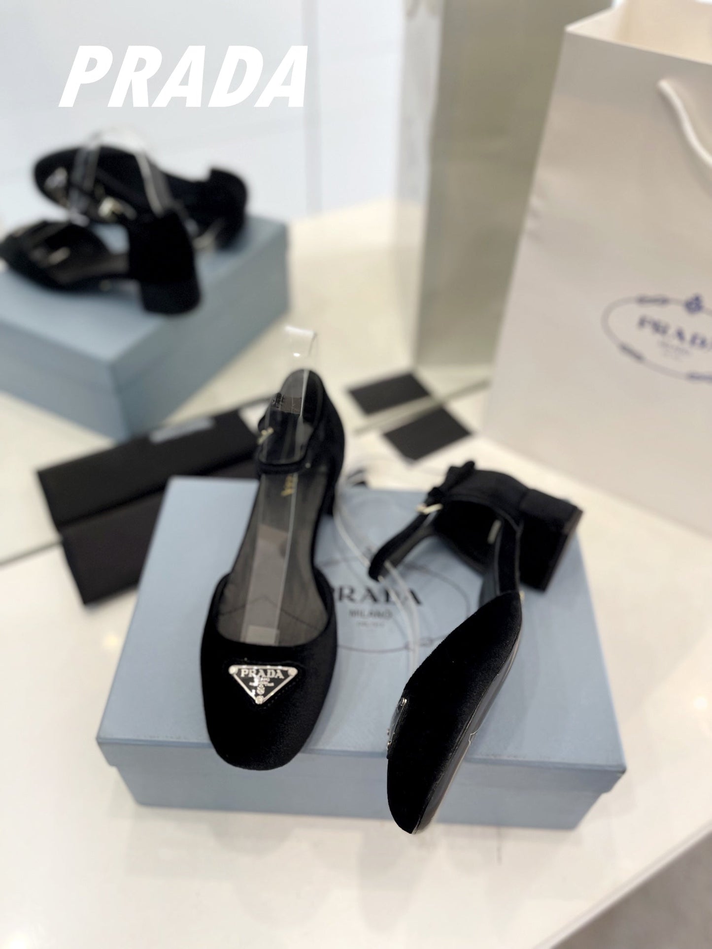 Pra Slingback 40 Square Sole Black Velvet - 35