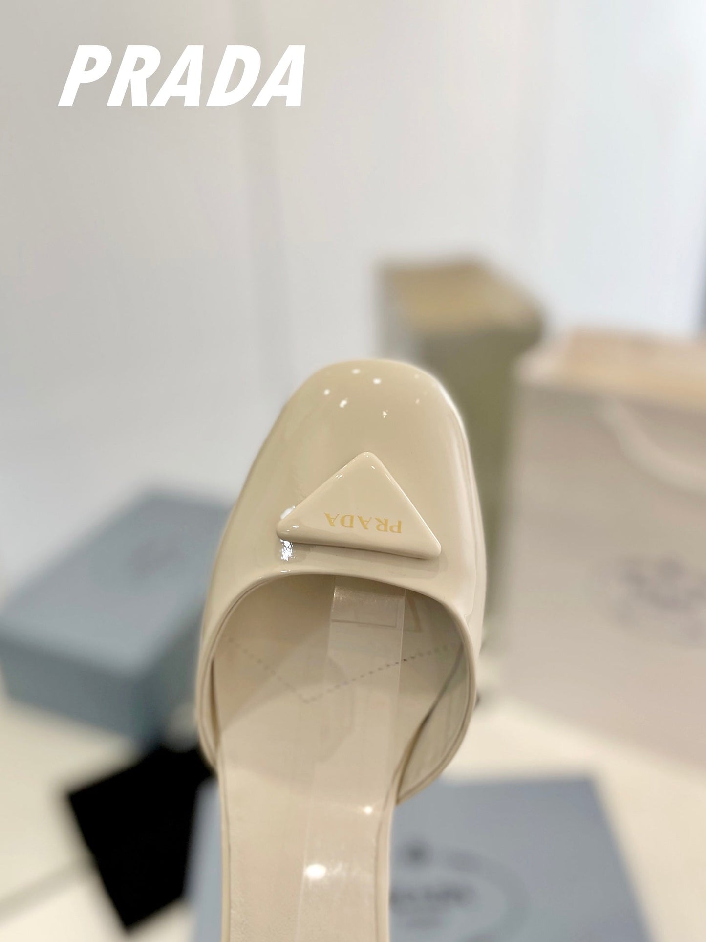 Pra Slingback 40 Square Sole White Patent Leather - 35