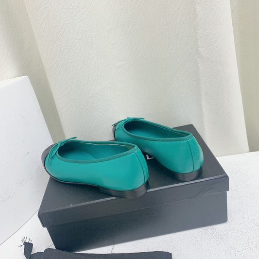 ballet flat blue green black lambskin - 35