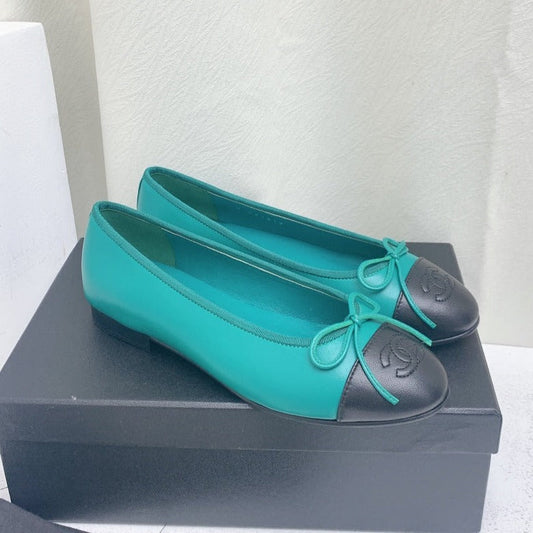 ballet flat blue green black lambskin - 35