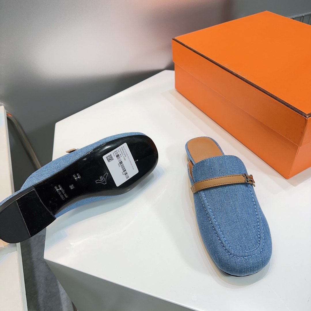 Lena Mule Blue Denim - 35