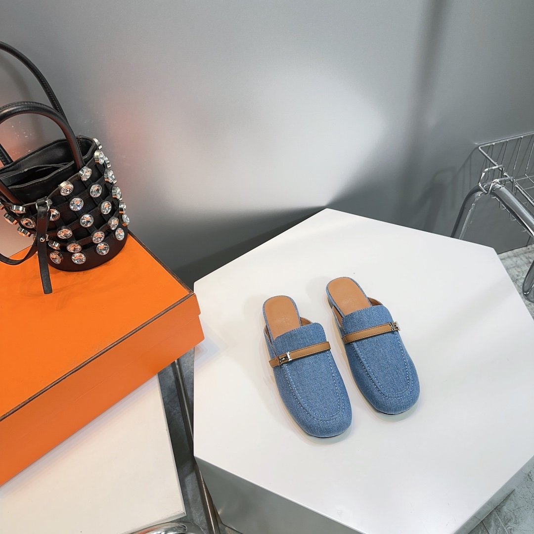 Lena Mule Blue Denim - 35