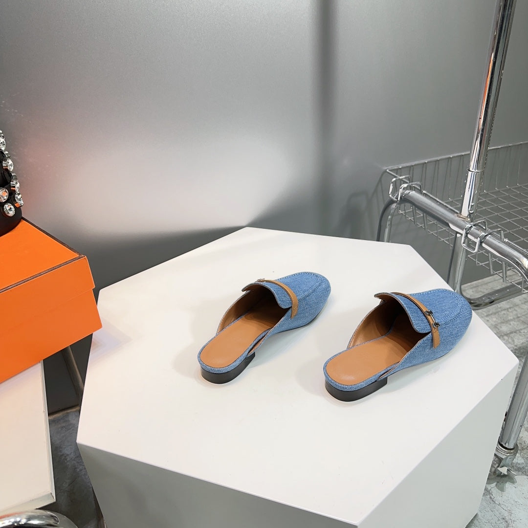 Lena Mule Blue Denim - 35