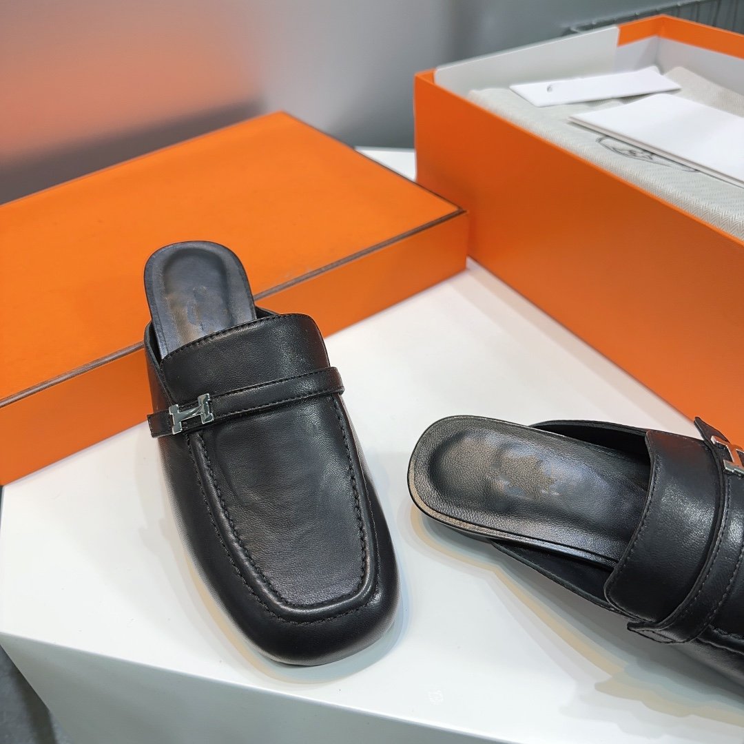 Lena Mule Black Leather - 35
