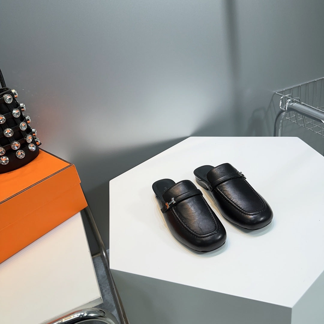 Lena Mule Black Leather - 35