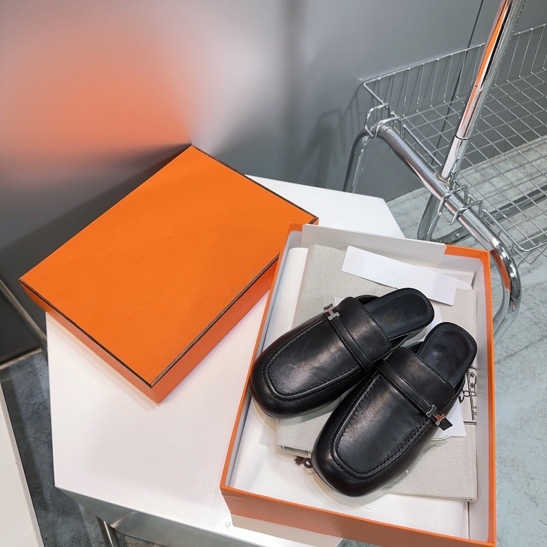 Lena Mule Black Leather - 35