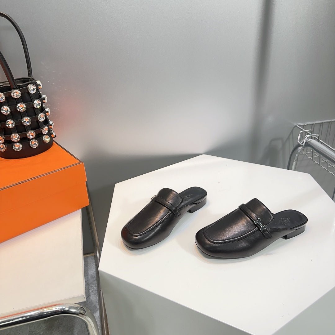 Lena Mule Black Leather - 35