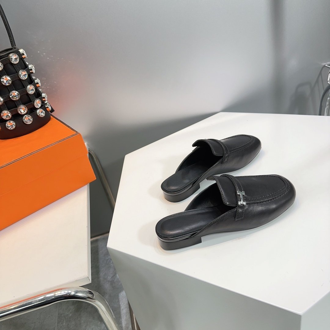 Lena Mule Black Leather - 35
