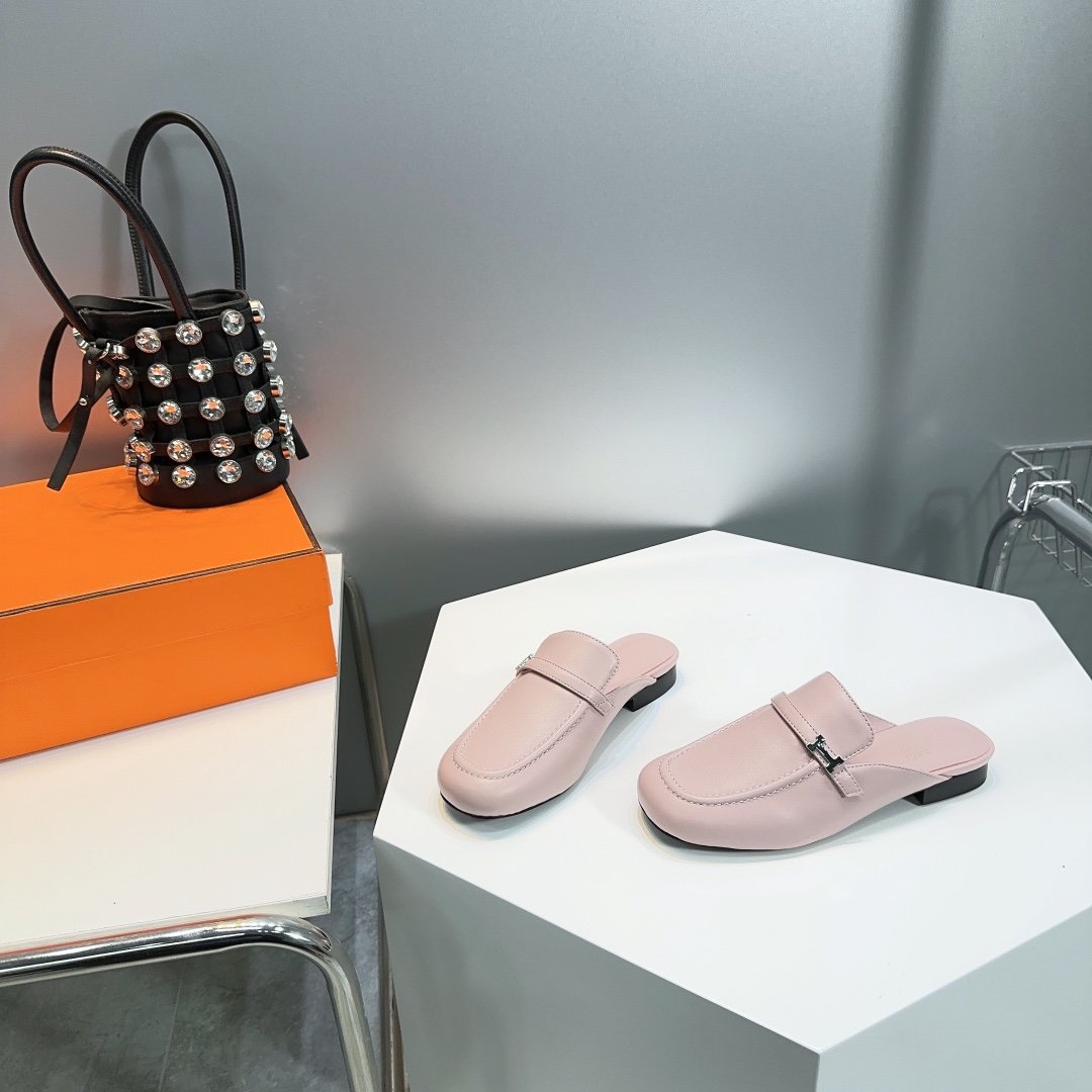 Lena Mule Pastel Pink Leather - 35